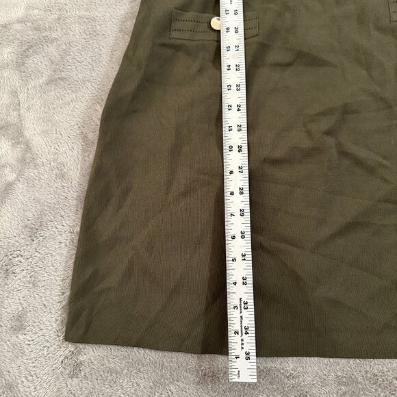 NWT Ted Baker Katanna Utility Stretch Knit Olive Green Dress Size 5 US 12 Large - Picture 3 of 8